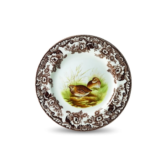 Spode Woodland Dinner Plate, Quail, 10.5 Made in England from Fine Earthenware