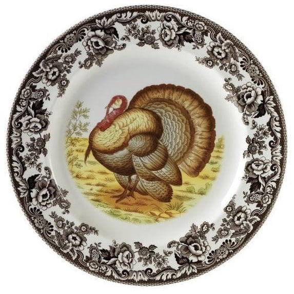 Spode Woodland Dinner Plate, Turkey, 10.5 Inch, Made of Earthenware