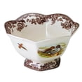thumbnail image 1 of Spode Woodland Hexagonal Footed Bowl with Lapwing and Pintail Motifs, 8.5" Decorative Fruit Bowl, Made from Fine Earthenware, 1 of 2