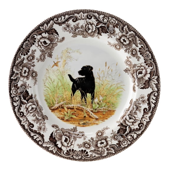 Spode Woodland Hunting Dogs Salad Plate Labrador Retriever