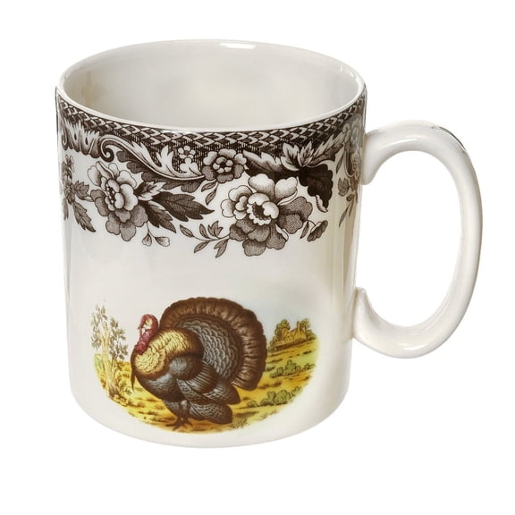 Spode Woodland Mug, 9 Oz Coffee Mug with Handle for Hot Beverages, Made from Fine Earthenware, Turkey