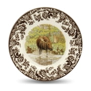 Spode Woodland Salad Plate, 8 Inch Perfect for Thanksgiving and Other Special Occasions, Made in England from Fine Earthenware, Majestic Moose