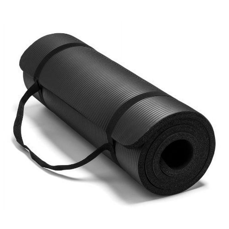 Spoga Premium Extra Thick 71 In. Long High Density Exercise Yoga Mat with Comfort Foam and Carrying Straps Black Walmart