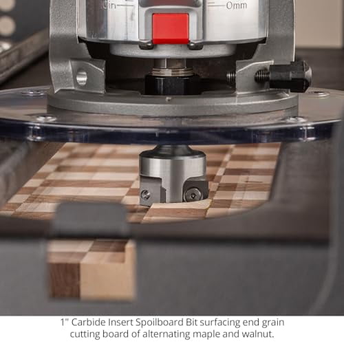 Spoilboard Surfacing Router Bit, 1" CD, 8MM SH, 3 Flute Carbide Insert CNC Bit for Slab Flattening, Planing, Milling