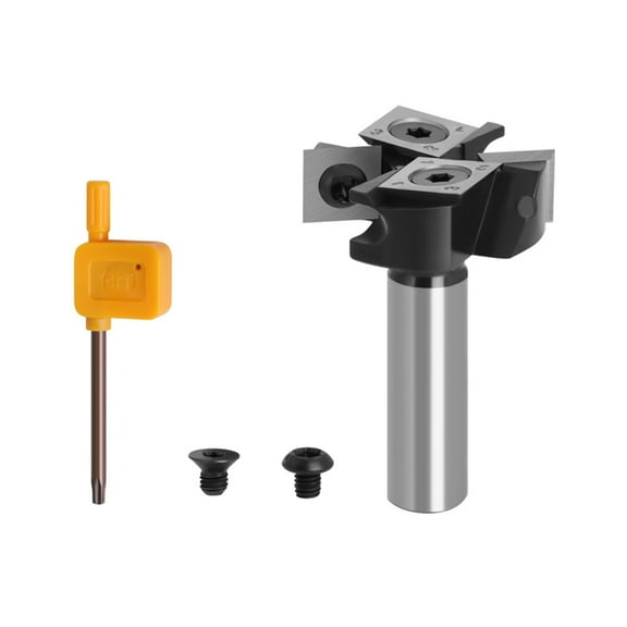 Spoilboard Surfacing Router Bit 2+2 Flutes Insert Carbide Planer Router Bit Slab Flattening Router Bit 1-1/2Cutting