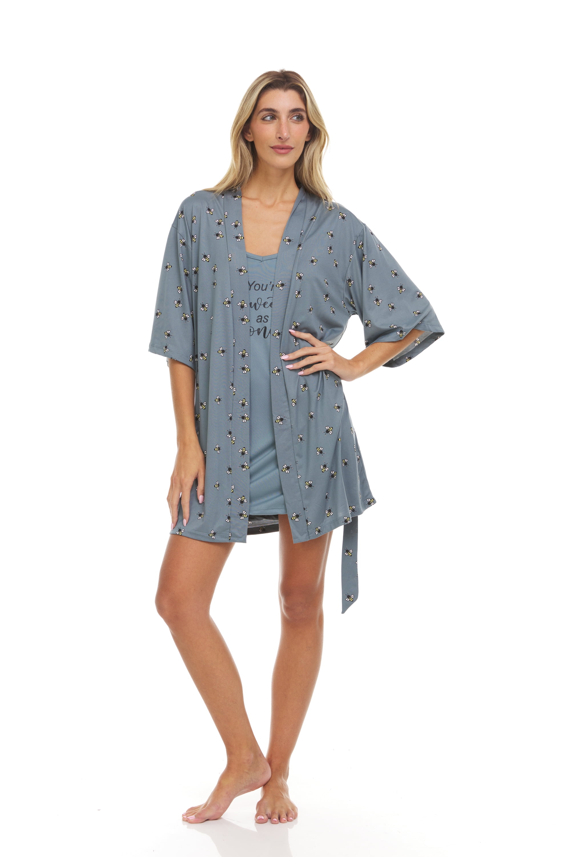 Spoiled Angel Womens 2 pc Chemise and Robe Set