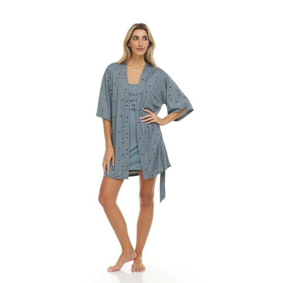 Spoiled Angel Womens 2 pc Chemise and Robe Set