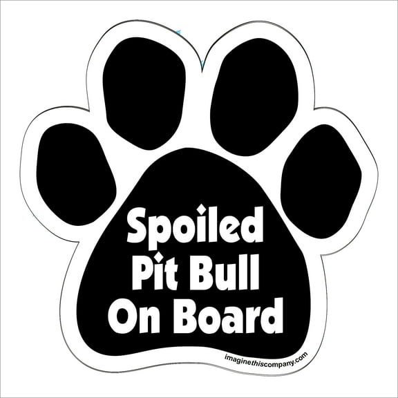 Imagine This Paw Car Magnet, Spoiled Pitbull on Board, 5-1/2-Inch by 5-1/2-Inch