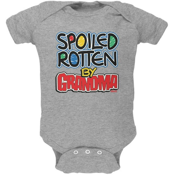 Spoiled Rotten By Grandma Soft Baby One Piece Heather 18 Month
