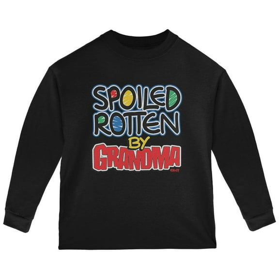 Spoiled Rotten By Grandma Toddler Long Sleeve T Shirt Black 4T
