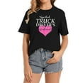 thumbnail image 1 of Spoiled Truck Drivers Girlfriend Trucker T Shirts For Women, 1 of 5