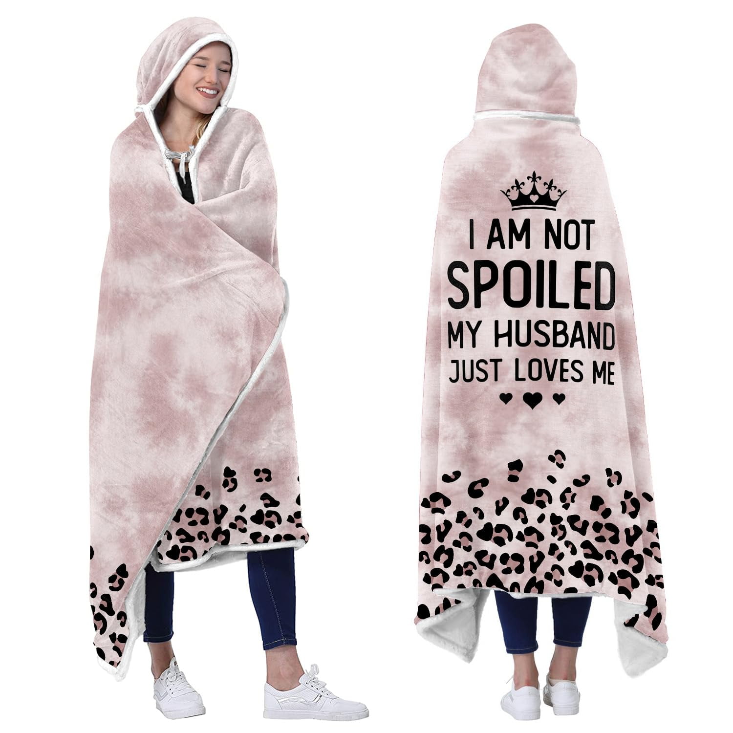 Spoiled Wife Fleece Wearable Blanket Hoodie - Valentines Day Gifts for ...