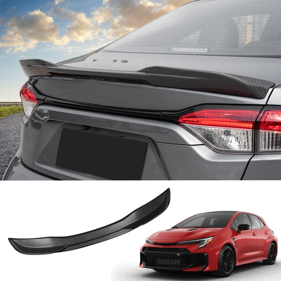 Spoiler Wing for 2020-2025 Toyota Corolla Sedan Rear Spoiler Trunk Rear Spoiler Wing Lip ABS Plastic for Toyota Corolla Sedan (Glossy Carbon Fiber Pattern)