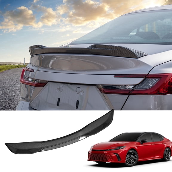 Spoiler Wing for 2025 Toyota Camry Rear Spoiler Trunk Rear Spoiler Wing Lip ABS Plastic for Toyota Camry Accessories (Glossy Carbon Fiber Pattern)