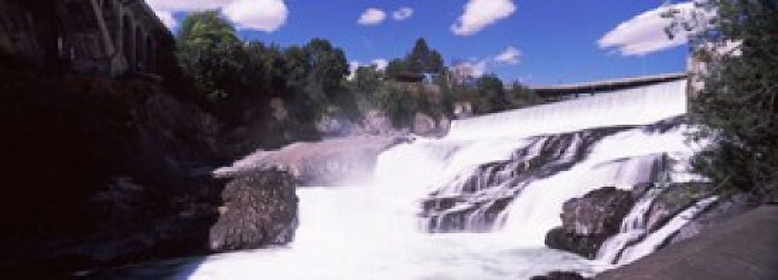 Spokane Falls at Spokane River Spokane Washington State USA Canvas Art - Panoramic Images (18 x 7)