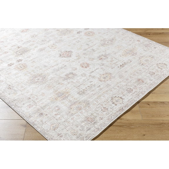 BoutiqueRugs Spokane Traditional Area Rug - Ivory, Dusty Pink, Mustard - 6'6" x 9'
