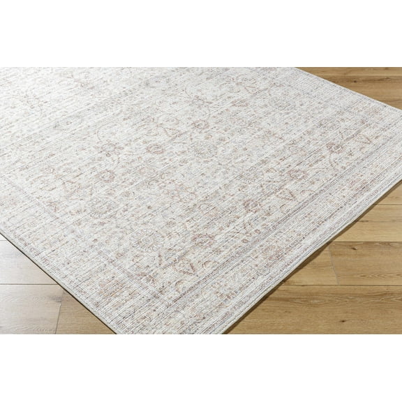 BoutiqueRugs Spokane Traditional Area Rug - Light Beige, Brick Red, Pale Blue - 2'2" x 3'9"