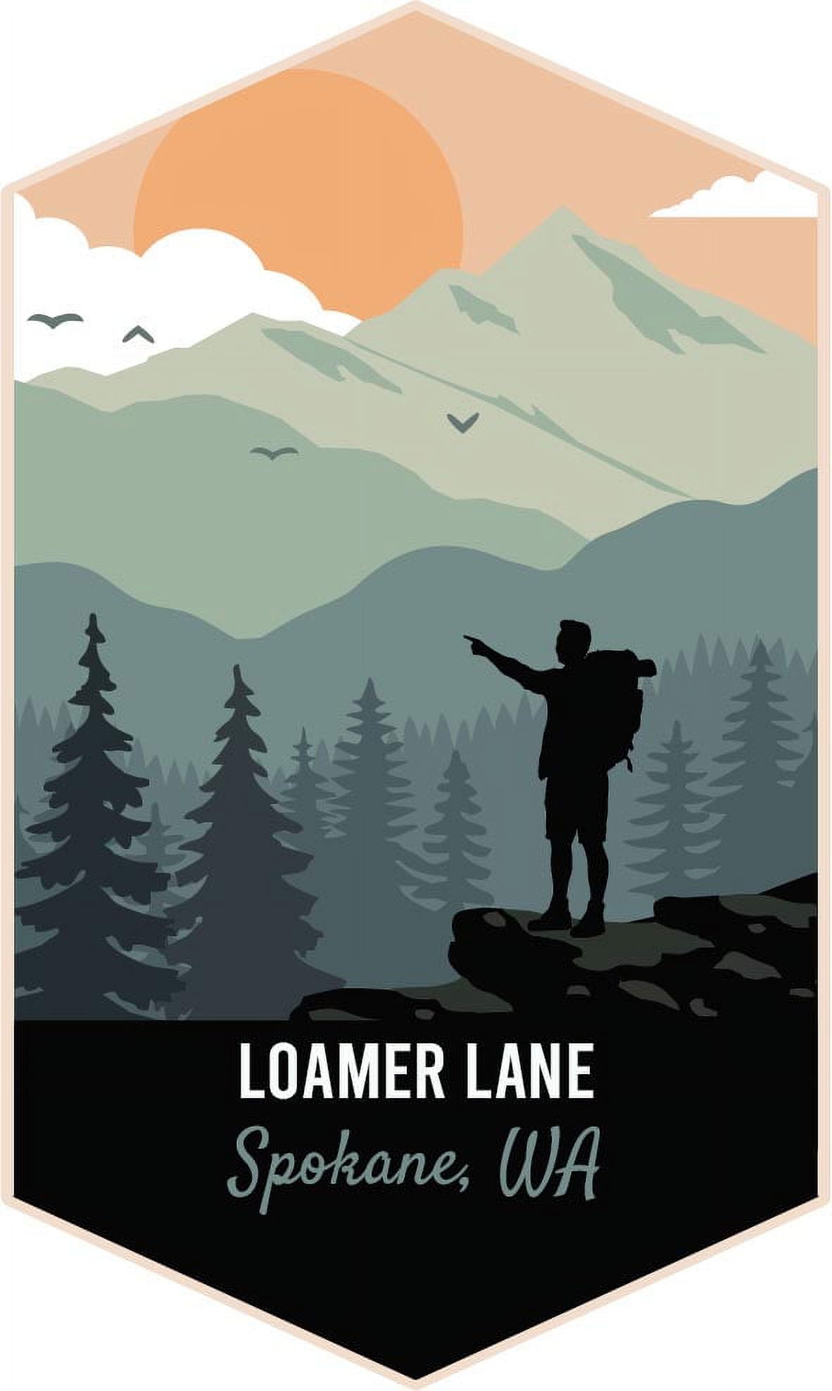 Spokane Washington Souvenir Vinyl Decal Hiking Trails Design