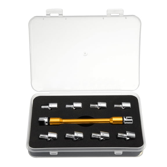 Spoke Spanner Wrench, 10 in 1 Motorcycle Dirt Bikes Wheel Rim Tool for Adjust Rim Tension-(5.0-6.8mm) with Carry Case