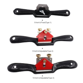 Spokeshave 9 Inch Adjustable Spokeshave with Flat Base Hand Planer Cutting Edge Metal Blade Wood Working Hand Tool for Wood Craft Spoke Shave Woodworking