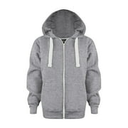 Splozh Boys Hoody Fleece Jacket Zip Sherpa Lined Hooded Sweatshirt with Two Pockets Boys' Outerwear Jackets & Coats,Grey 3-4 Years