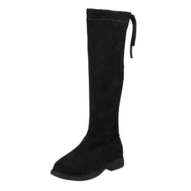 Splozh Girl's Lined Knee High Winter Riding Boots(Toddler/Little Kid/Big Kid),Black 10
