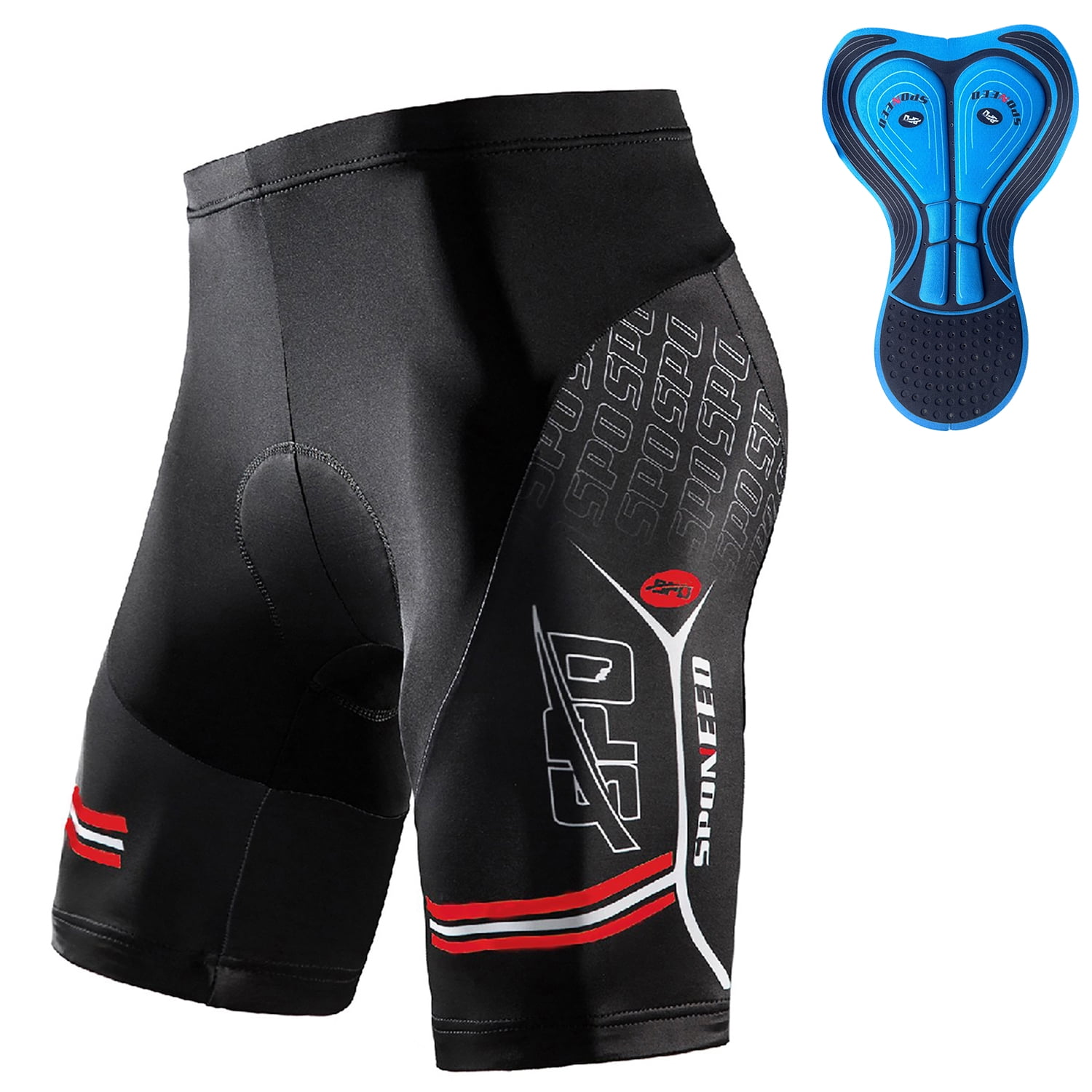 Sponeed Mens Bicycle Shorts Gel Padded Bike Riding Pants for Men Cycling Tights Red XXL Walmart