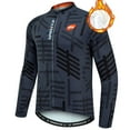 thumbnail image 1 of Sponeed Mens Thermal Cycling Jersey Long Sleeve Winter Bike Biking Shirts Full Zipper Bicycle Top Gray XL, 1 of 8