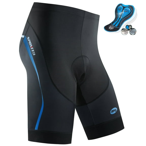 Mens Cycling Shorts Padded Bike Riding Short Gel Road Riding Pants Bicycle Tights Blue XL