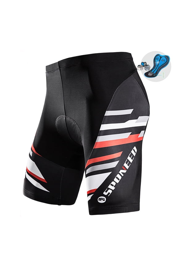 Mens Bike Shorts Padded Cycling Pants for Men Road Biking Tights Cycle Bottoms Wear Red XL