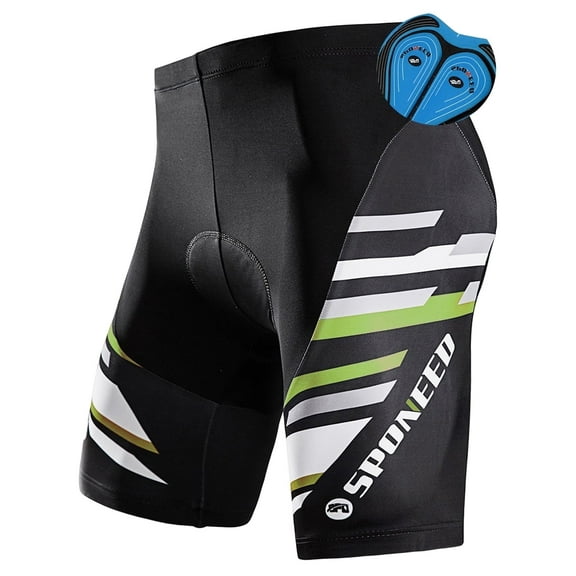 Sponeed Bike Shorts for Men Padded Cycling Shorts Riding Pants Mountain Cycle Tights Green S