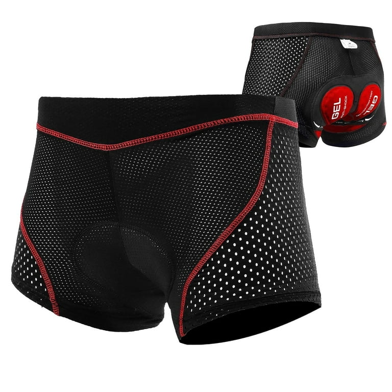 Sponeed Biker Underwear Men Padding Plus Size Mens Bike Shorts Red Liner 3XL Walmart
