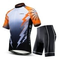 thumbnail image 1 of Sponeed Cycling Jersey Set for Men Breathable Bicycling Suits Road Riding Sportswear Cycle Padded Shorts Orange XXL, 1 of 12