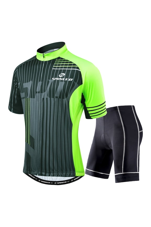 Cycling Jerseys and Shorts Mountain Bike Clothing Set for Men Cycle Gear Green L