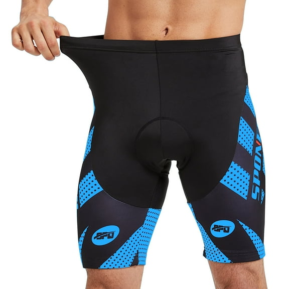 Sponeed Mens Bicycle Shorts Padded Cycling Pants Road Riding Tights Bike Biking Bottom Blue L