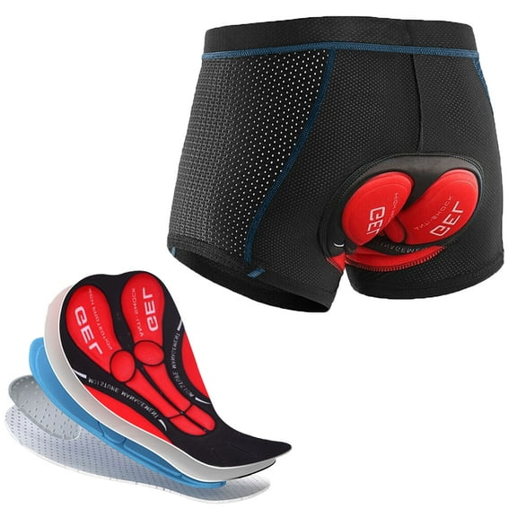 Sponeed Mens Bike Shorts Padded Cycling Underwear 5D Padded MTB Bike Biking Shorts Blue Liner XL