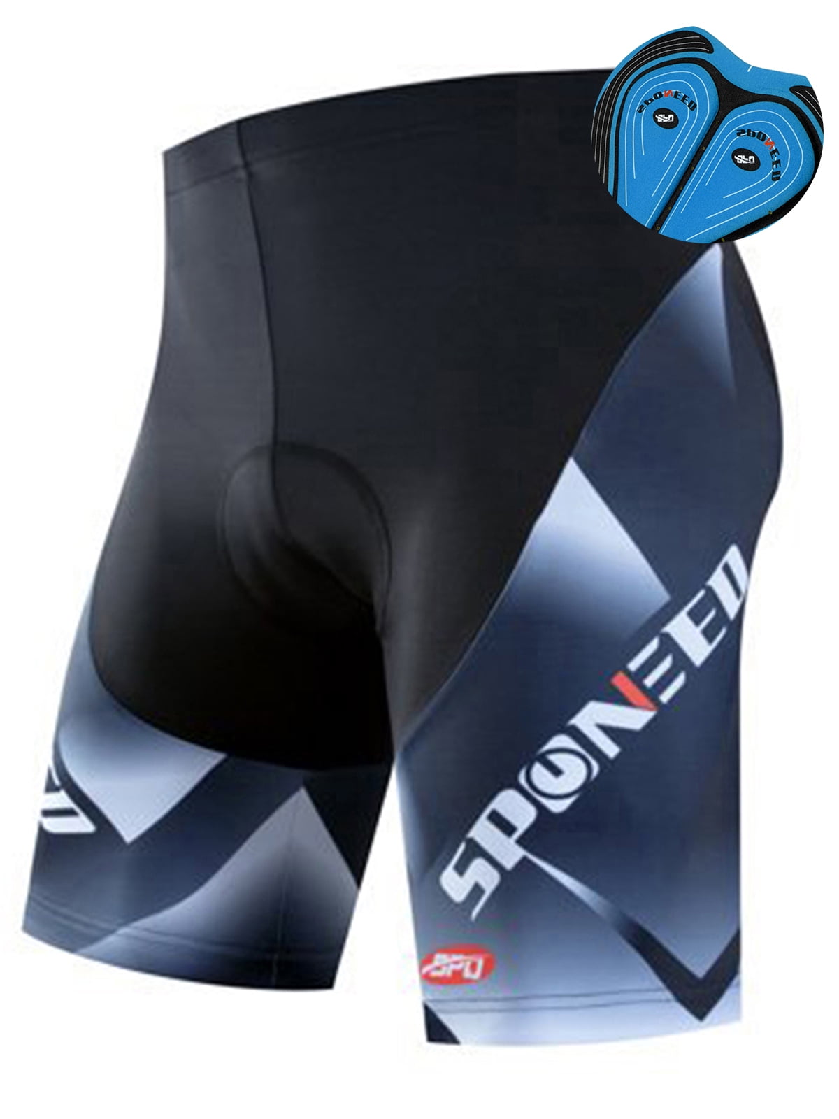 Sponeed Mens Cycling Shorts with Gel Padding Gray S