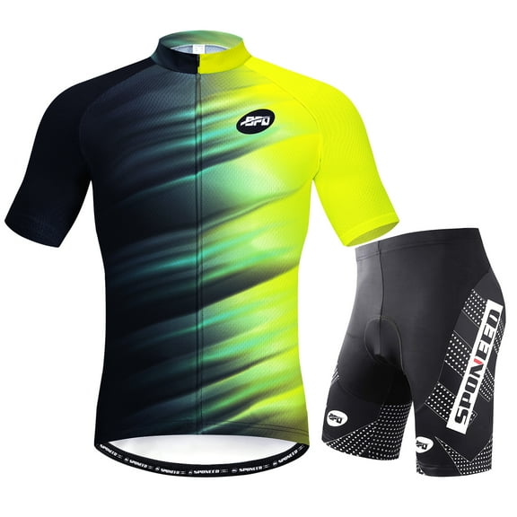 Sponeed Mens Road Cycling Jersey Bicycle Shirts Bike Biking Clothes for Men Yellow L