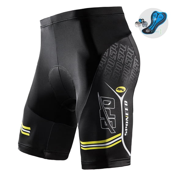 Sponeed Padded Cycling Shorts Men MTB Bicycle Tights Road Riding Pants Yellow M