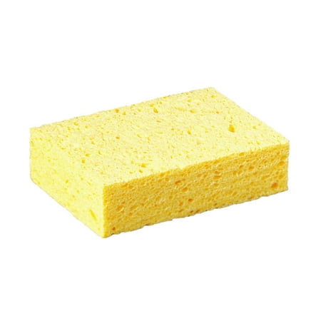 Sponge, 6"L, 4-1/4"W, Cellulose, Yellow