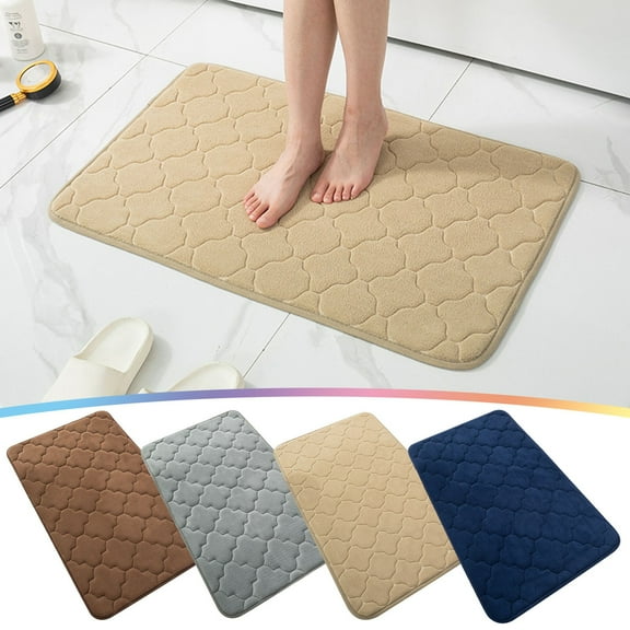 Sponge Absorbent Floor Mat, Machine Washable Entrance Door Rug, Soft Non Slip Bathroom Pad for Shower Area, Comfortable Foot Mat for Indoor Living Room and Kitchen Use, by UKHCCC