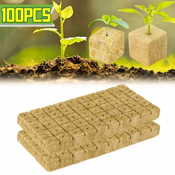Sponge Block Starter Plug Rock Wool Grow Cubes Seedling Starter Plant Cube Hydroponic Media Plug Greenhouse Garden Nursery Pots