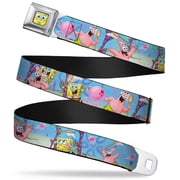 Sponge Bob 3 D Face Close Up Sponge Bob & Patrick Starfish Jellyfishing Seatbelt Belt Standard