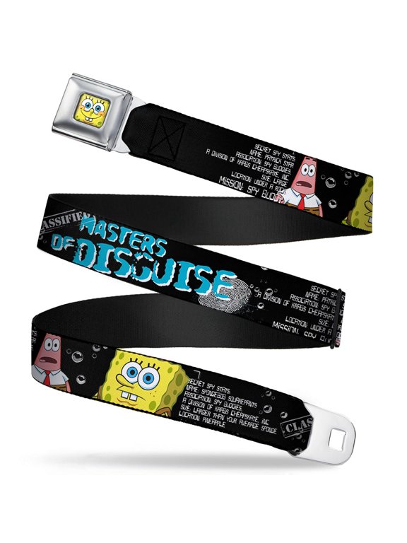 Sponge Bob 3 D Face Close Up Sponge Bob & Patrick Starfish Spy Profile Seatbelt Belt Standard
