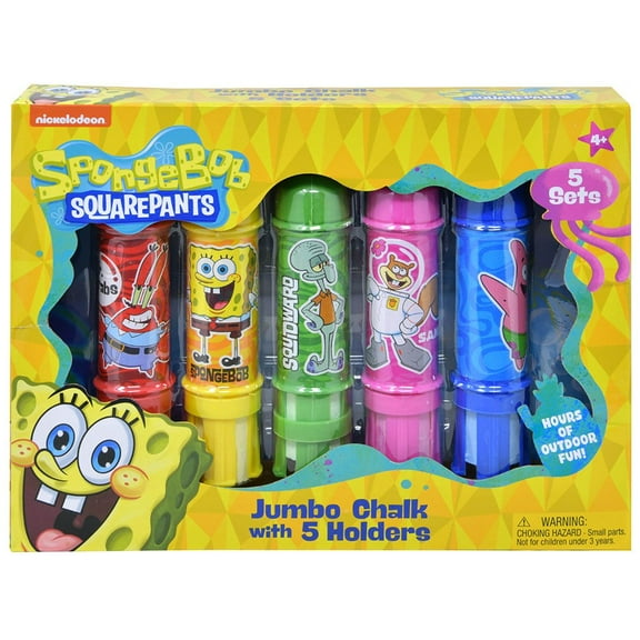 Sponge Bob 5pc Chalk with Holder in Box