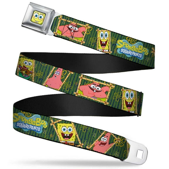Sponge Bob Face Close Up Sponge Bob & Patrick Starfish Bamboo Frames Logo Seatbelt Belt Standard