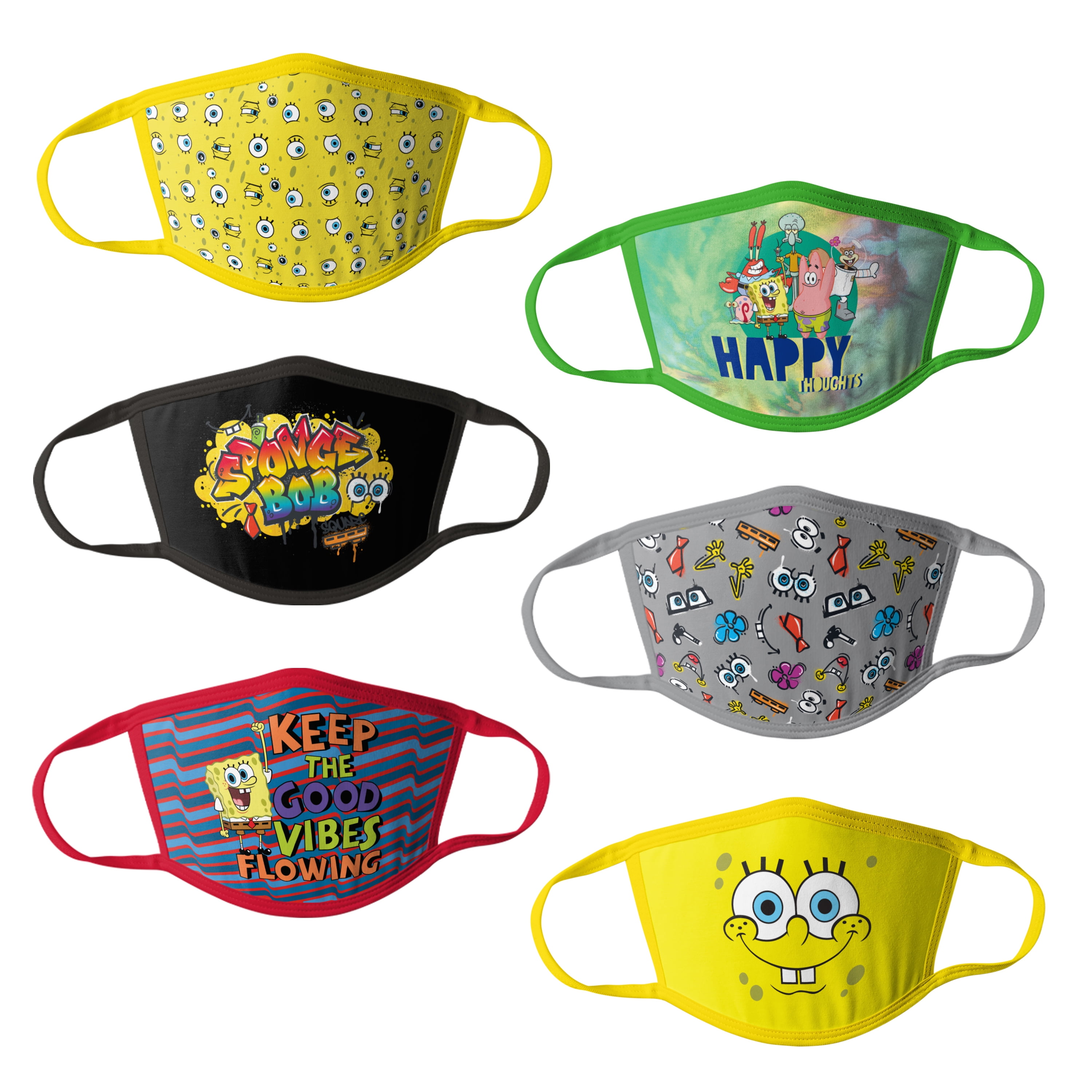Sponge Bob Kids Face Masks - 6pk - Walmart.com
