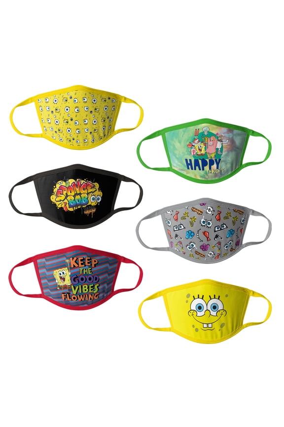 Sponge Bob Kids Face Masks - 6pk