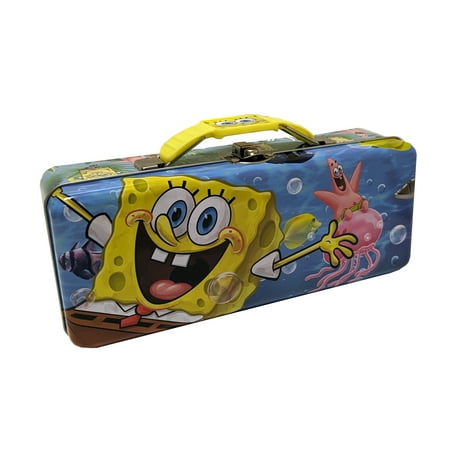 Sponge Bob Tote Tin Box with Clasp and Handle