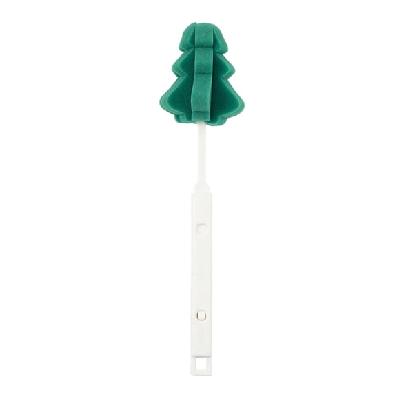 Sponge Bottle Brushes Christmas Tree Shape Long Handle For Glass Cups Tumblers Cleaning Decor